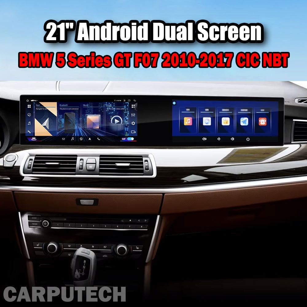 21'' For BMW 5 Series GT F07 2010-2017 CIC NBT System Android Dual Screen Infotainment Navigation System Car Multimedia Head Unit Car Radio GPS