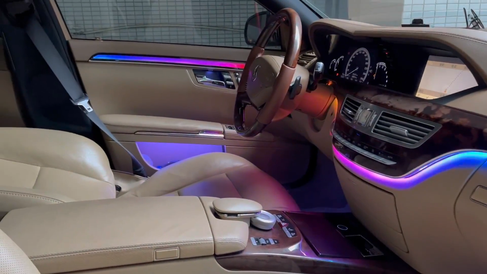 For Mercedes Benz S Class 2005-2013 W221 Dynamic Symphony Car Interior Ambient Lighting 64 Color Trim Decoration Accessories
