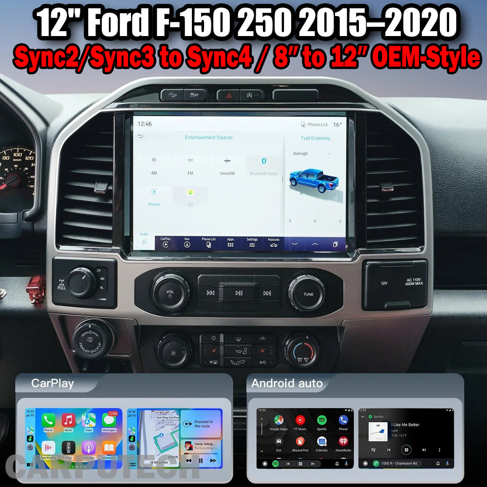 For Ford F150 F250 2015-2020 Sync2 / Sync3 Upgrade to Sync4 8″ to 12″ OEM-Style Screen Upgrade kits Infotainment Navigation System Car Multimedia Touch Screen Head Unit Car Radio