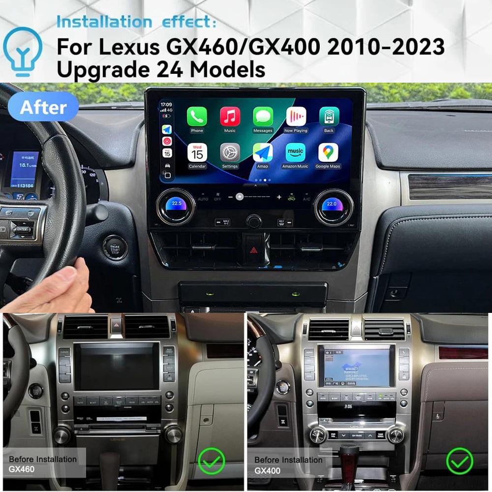 13.3'' For LEXUS GX400 / GX460 2010-2021 Android Screen UPGRADE to GX550 2024 Infotainment Navigation System Car Multimedia Touch Screen Head Unit Car Radio GPS