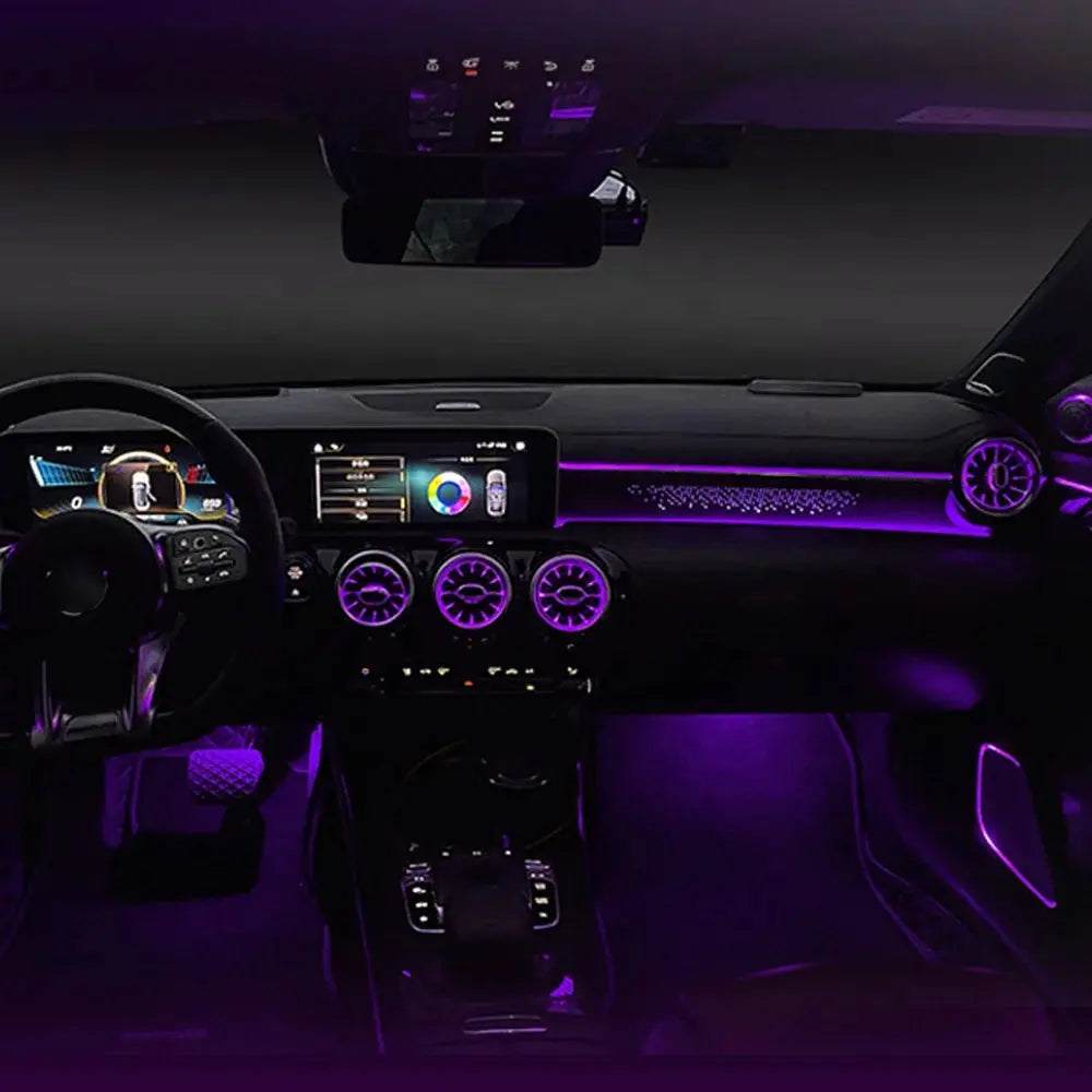 64 Colors Ambient Lighting For Mercedes Benz A-class W177 / CLA W118 / B-class W247 2019-2025 LED Car Neon Lamp Automotive Interior Decoration Carputech