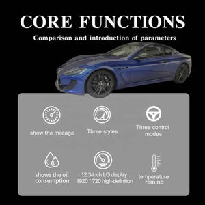 For Maserati GranTurismo GT/GranCabrio GC/ Quattroporte 2004-2018 12.3" LCD Digital Dashboard Cluster Car Panel Speedometer Virtual Cockpit Carputech