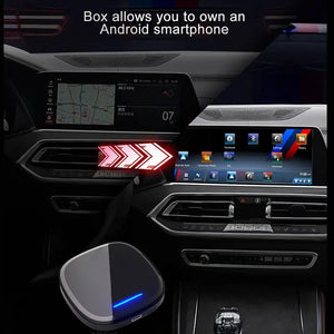 BMW 2024 New Carplay AI Box Android 10.0 System 8Core 4G 64G Plug And Play 4G Lte Mini TV Aibox fit for BMW ID6/7/8 YouTube Netflix Carputech