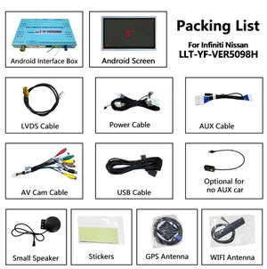 Carputech 8+128GB Android Multimedia Video Interface for Nissan Patrol Y62 QX60 Q60 QX80 Pathfinder R52 370z 2007-2024 Infiniti 2011-2024 Carplay Module Screen Carputech
