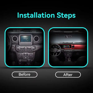 Jeep Wrangler 2018-2024 Digital Dashboard Cluster Dual Screen Car Radio Strip Screen CarPlay Android Auto Speed Meter Screen Carputech