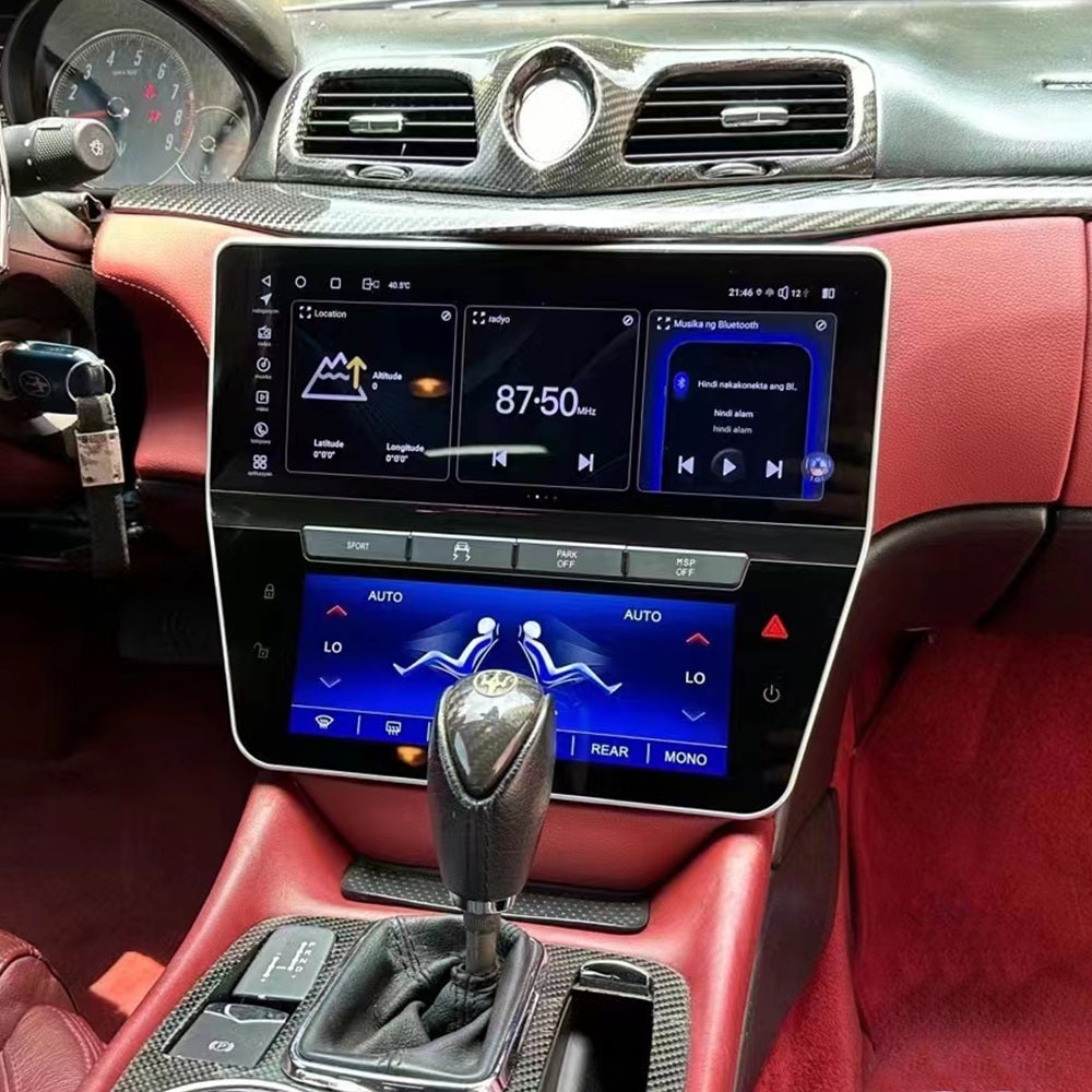 For Maserati GranTurismo GT GC 2007 -2017 12.3 Inch Infotainment System + 8.9 Inch AC Climate Control Panel Multimedia Navigation Touch Screen Head Unit Display