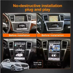 12.1" Qualcomm For Mercedes Benz ML GL W166 X166 2012-2015 Car Radio Stereo Carplay Upgrade Tesla Style Screen Android Auto GPS Navigation Multimedia Player Carputech