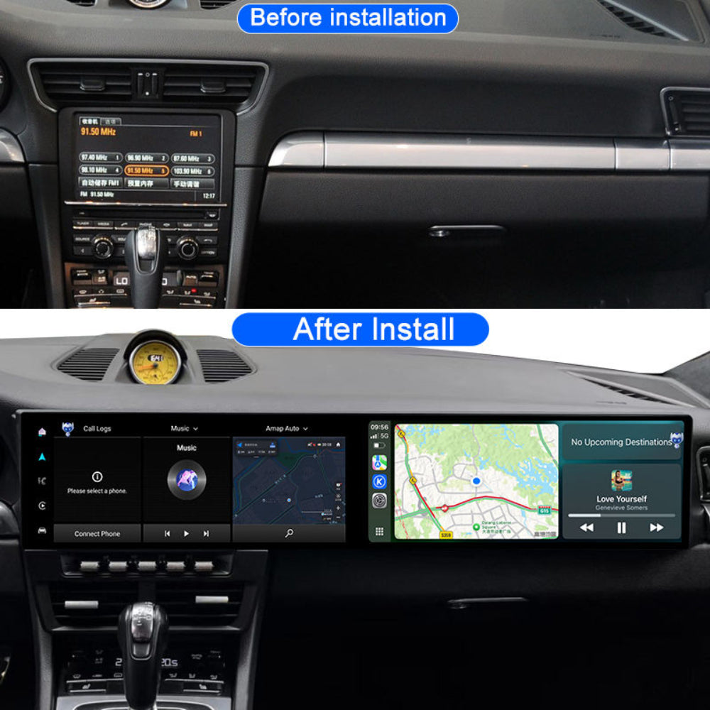24.6'' Dual Screen For Porsche 911 2012-2018 Android Screen Infotainment Navigation System Car Multimedia Touch Screen Head Unit Car Radio GPS