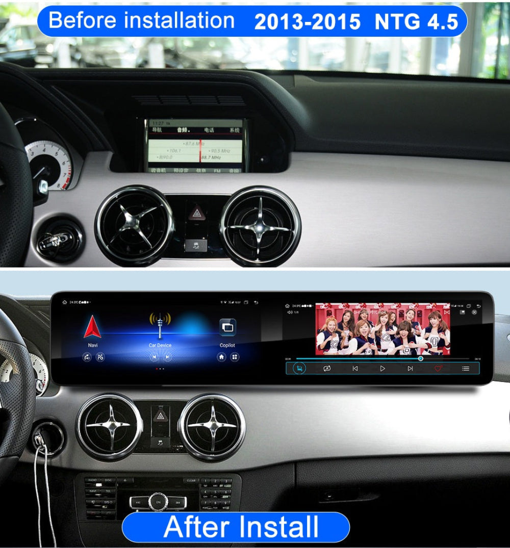 24.6'' For Mercedes Benz GLK 2013-2015 Android Dual Screen Infotainment Navigation System Car Multimedia Head Unit Car Radio GPS