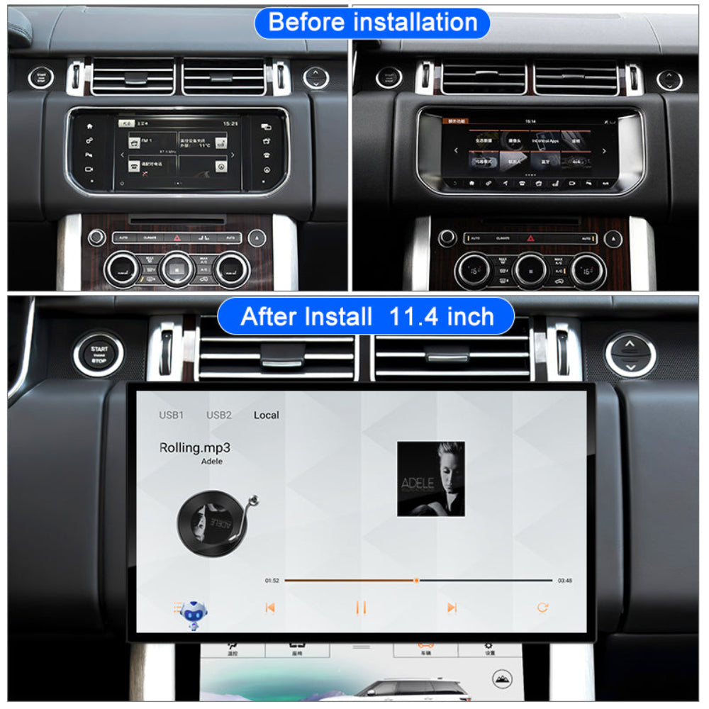 11.4'' For Range Rover Vogue / Sport 2014-2018 Android Screen Infotainment Navigation System Car Multimedia Touch Screen Head Unit Car Radio Curved High-Definition Screen