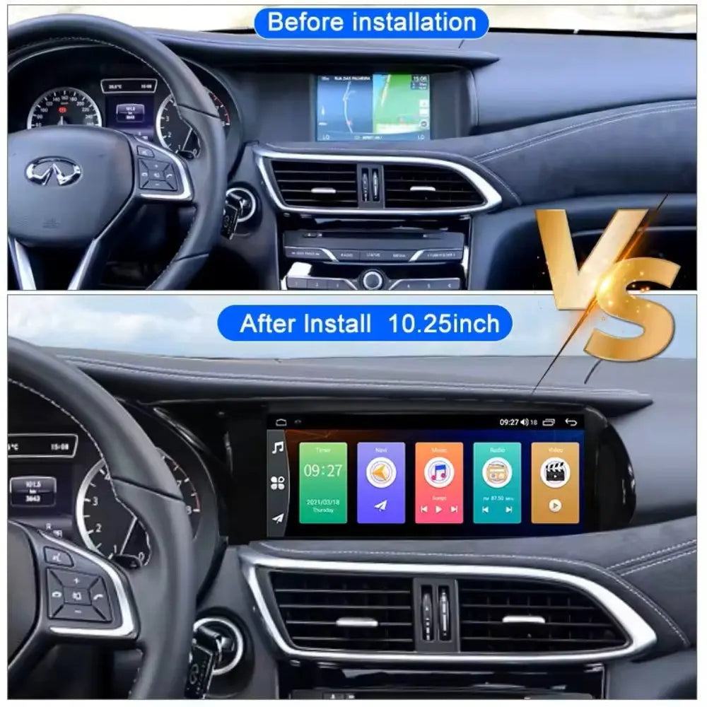 10.25 "Android 14 Infiniti QX30 Q30 2015-2019 Navigation Screen Car Radio Multimedia Player Carputech