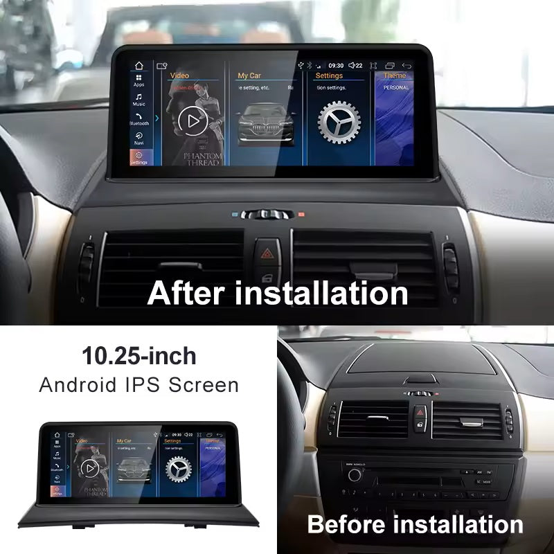 10.25 inches For BMW X3 E83 Infotainment Navigation System Car Multimedia Touch Screen Head Unit Android14 Car Radio GPS