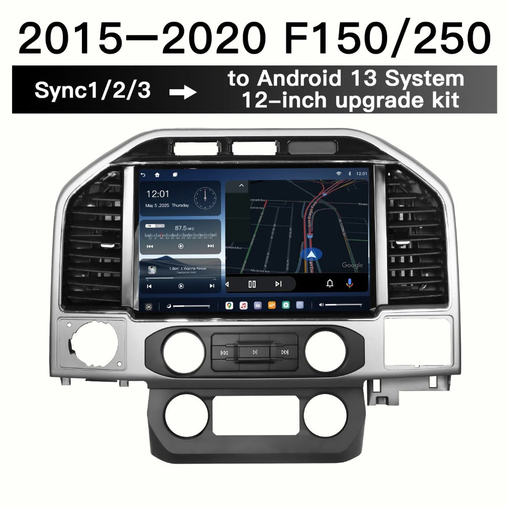 For Ford F150 F250 2015–2020 12" Android 13 Screen Infotainment Navigation System Car Multimedia Touch Screen Head Unit Car Radio | Compatible with SYNC1 SYNC2 SYNC3