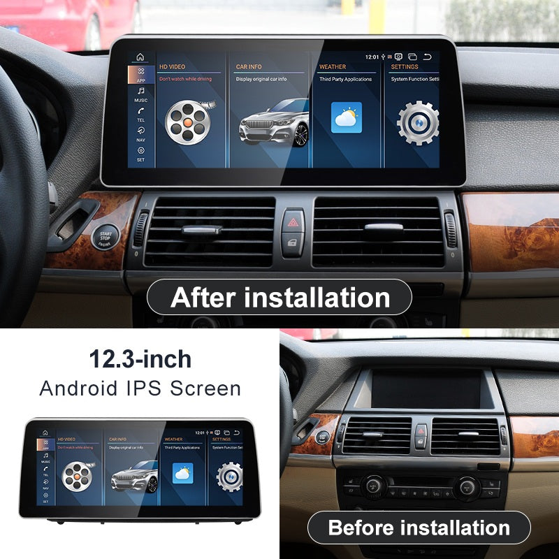12.3 inch For BMW X5 E70 X6 E71 E72 Infotainment Navigation System Car Multimedia Touch Screen Head Unit Android Car Radio GPS