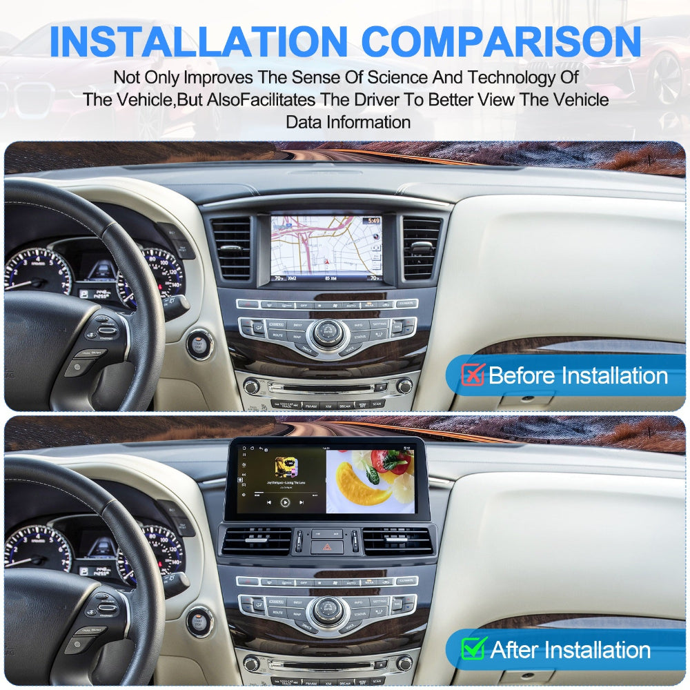 12.3'' For Infiniti QX60 JX35 2011-2019 Android Screen Infotainment Navigation System Car Multimedia Touch Screen Head Unit Car Radio GPS