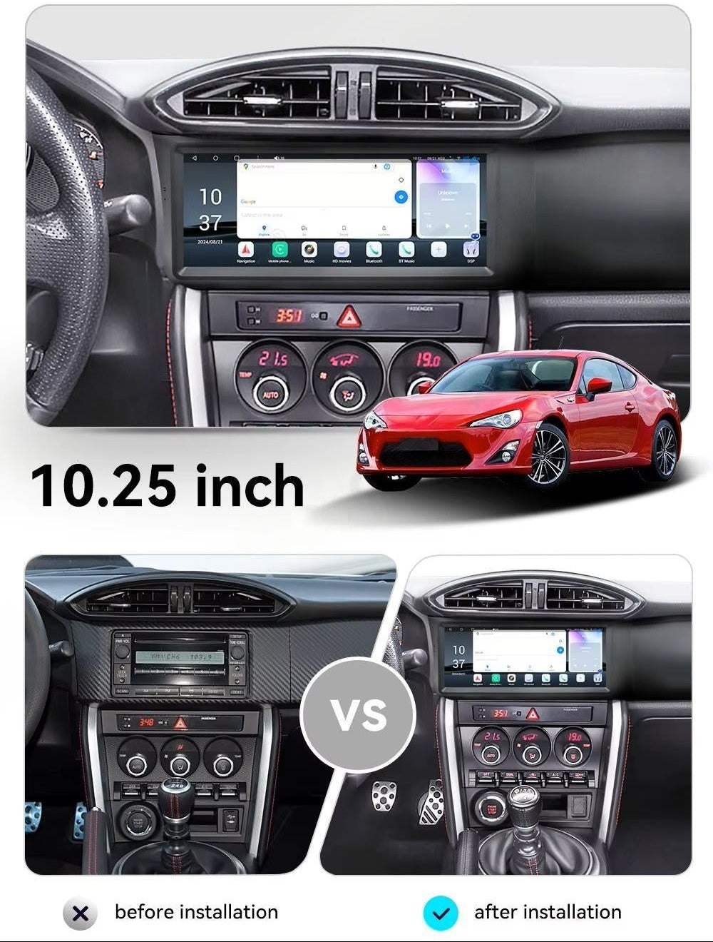 10.25'' For Subaru BRZ / Toyota GT86 2012-2019 Infotainment Navigation System Car Multimedia Touch Screen Head Unit Android Car Radio GPS