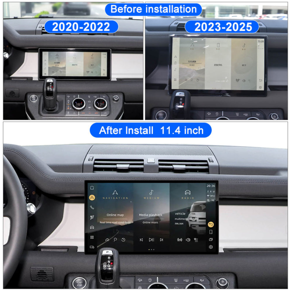 11.4'' For Land Rover Defender 2020-2025 Android Screen Infotainment Navigation System Car Multimedia Touch Screen Head Unit Car Radio Curved High-Definition Screen