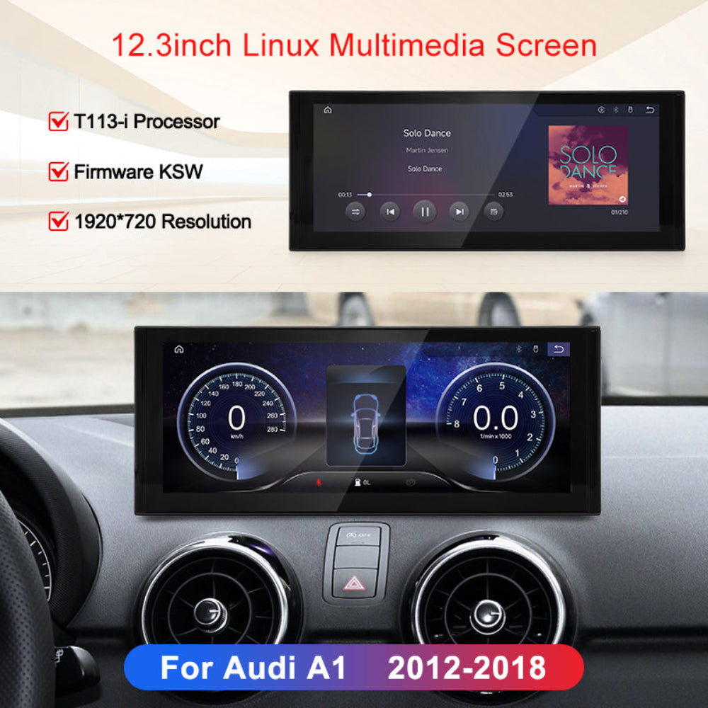 12.3 inch For Audi A1 / Q3 2012-2018 Linux Infotainment Navigation System Car Multimedia Touch Screen Head Unit Car Radio GPS