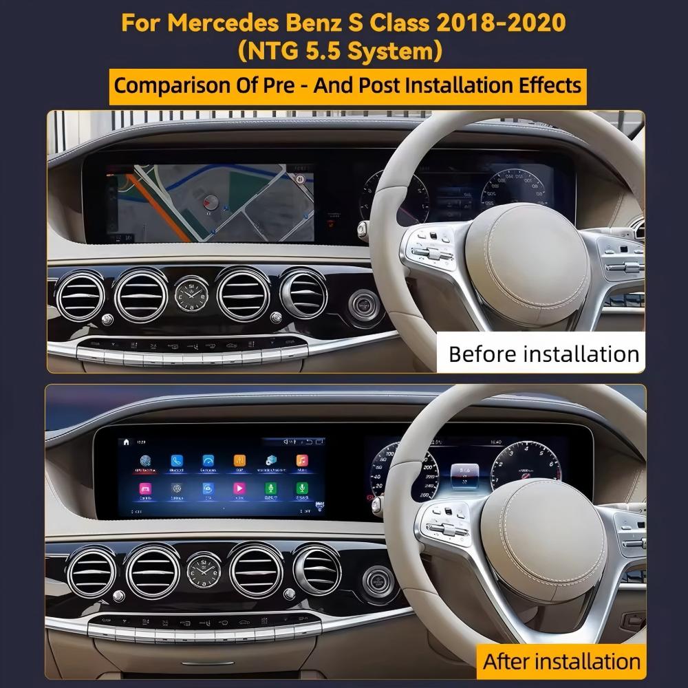 24.6'' For Mercedes Benz S Class 2018-2020 Android Dual Screen Infotainment Navigation System Car Multimedia Head Unit Car Radio GPS