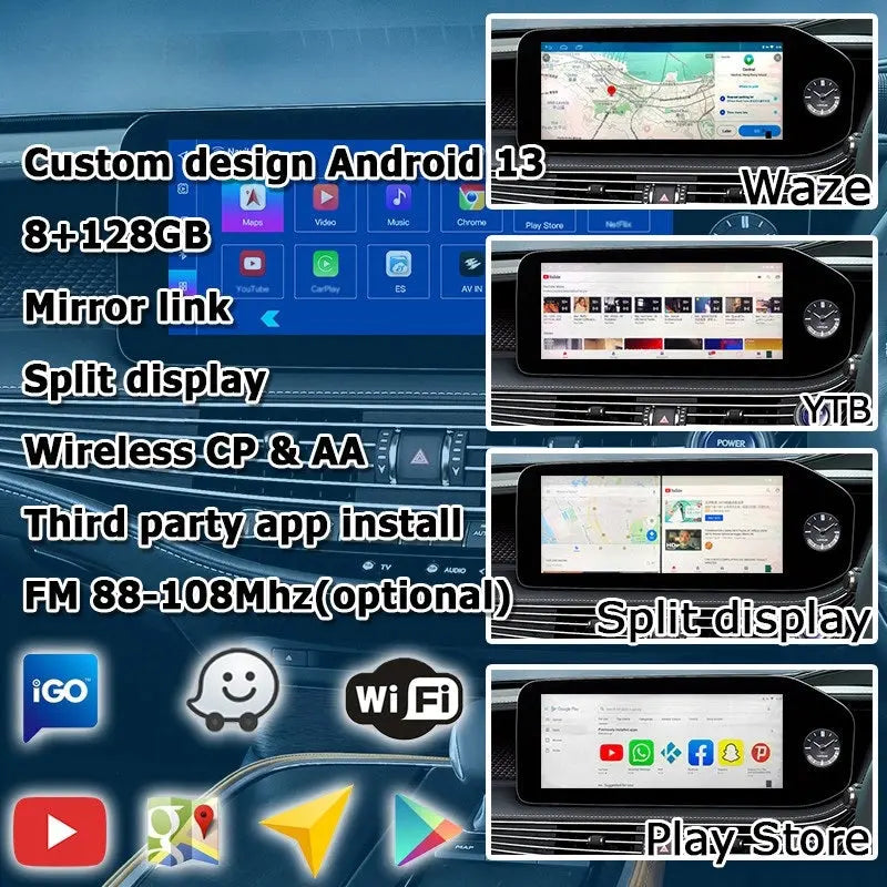 Lexus LS Android13 base Navigation Video Interface box Apple CarPlay & Android Auto Upgrade Module Carputech