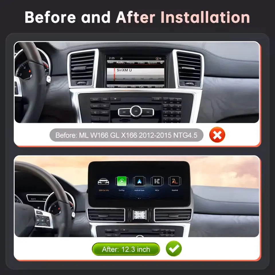 For Mercedes Benz ML GL W166 X166 2012-2015 Linux Car Radio Multimedia Touch Screen Head Unit Wireless Apple CarPlay Android Auto - Carputech