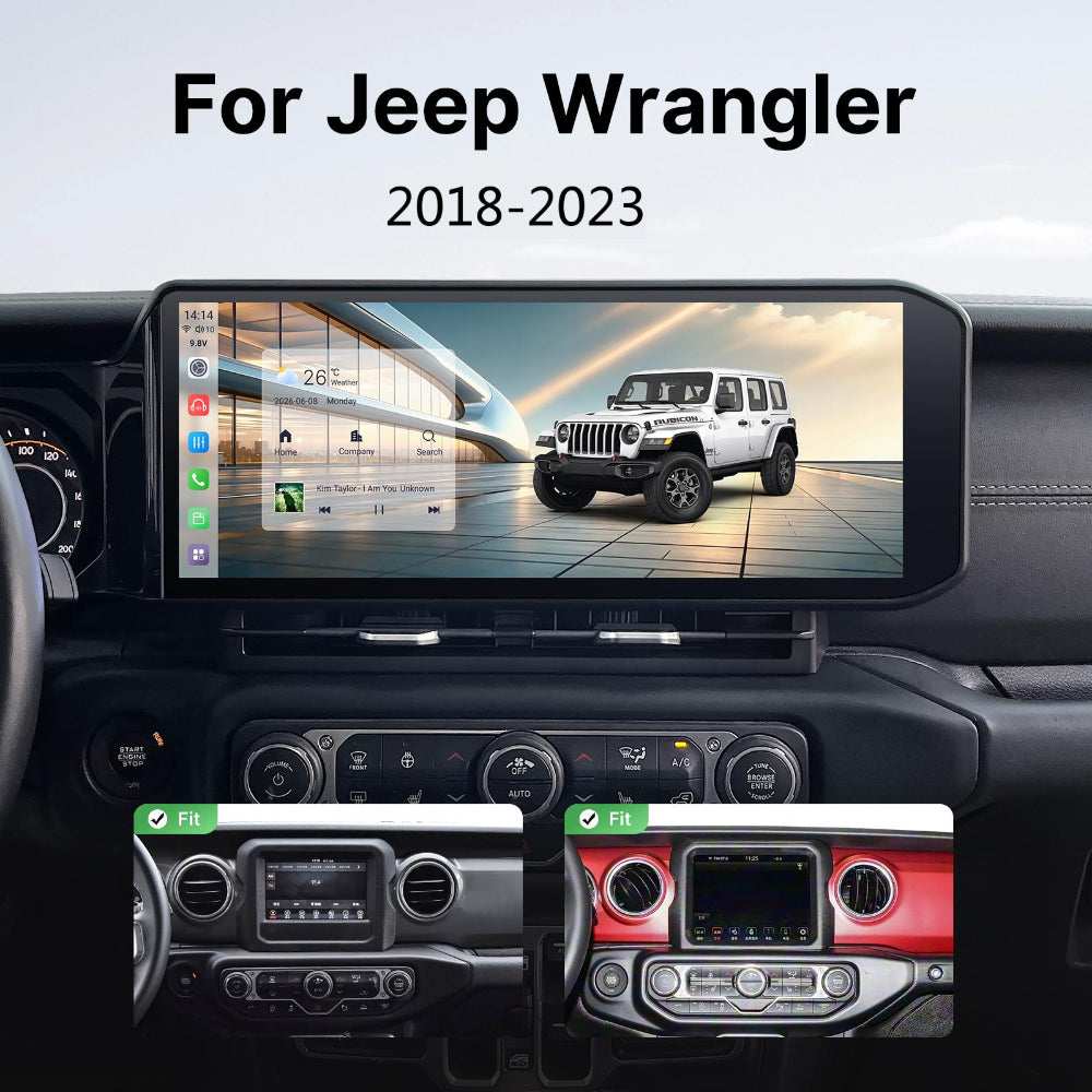 15'' For Jeep Wrangler JL 2018–2023 Android Screen Infotainment Navigation System Car Multimedia Touch Screen Head Unit Car Radio GPS