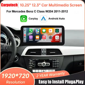 For Mercedes Benz C Class W204 2011-2012 NTG4.0/4.5 Linux Car Radio Multimedia Touch Screen Head Unit Wireless Apple CarPlay Android Auto Carputech