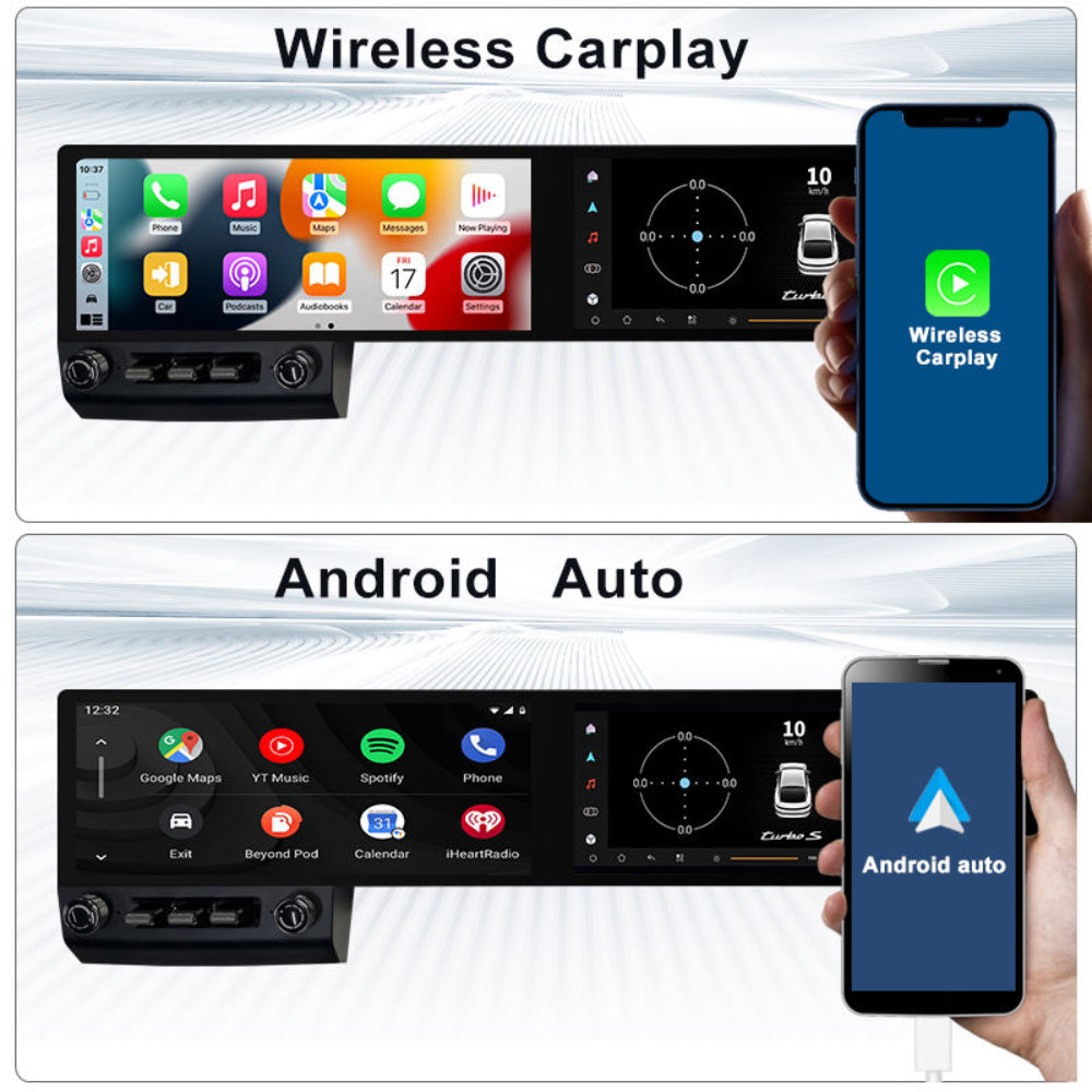 24.6'' Dual Screen For Porsche 718 / Boxster 2016-2023 Android Screen Infotainment Navigation System Car Multimedia Touch Screen Head Unit Car Radio GPS