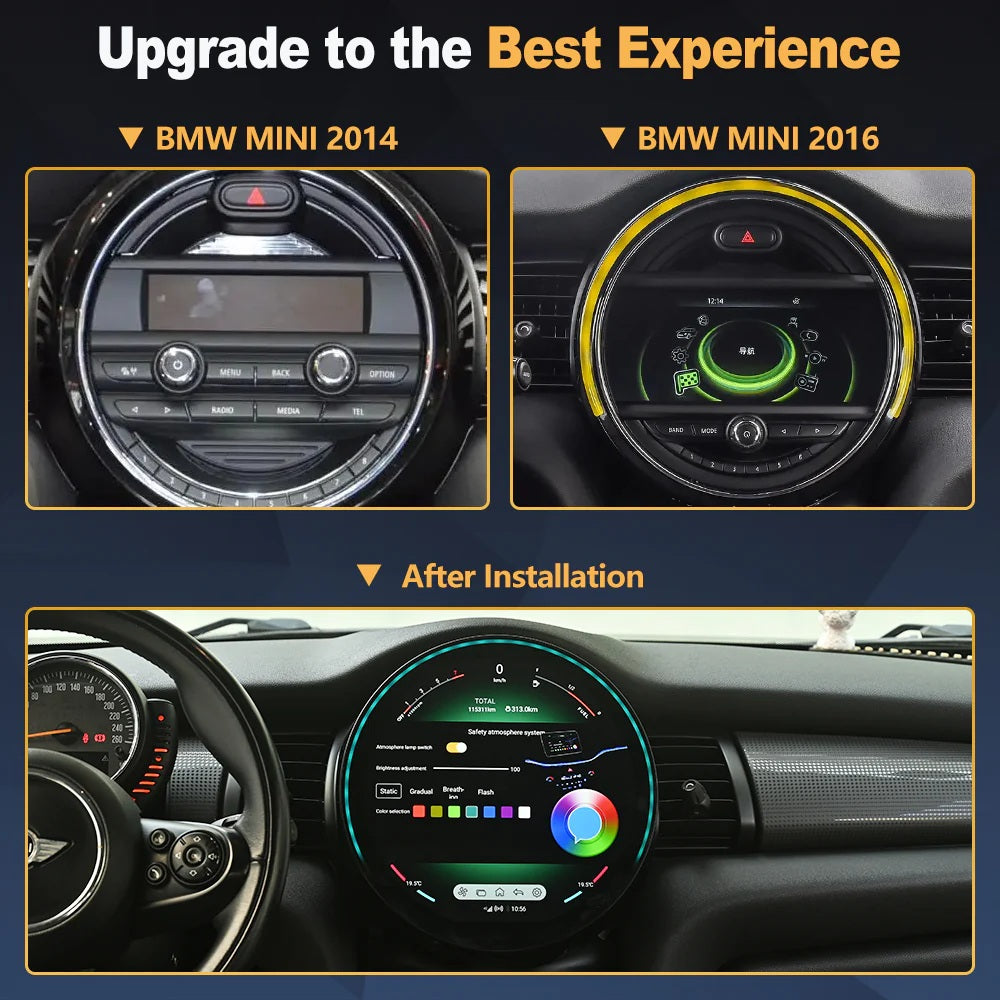 11.8'' For BMW MINI R56 R60 F54 F55 F56 F57 F60 2007-2020 Android Screen Infotainment Navigation System Car Multimedia Touch Screen Head Unit Car Radio GPS NBT EVO