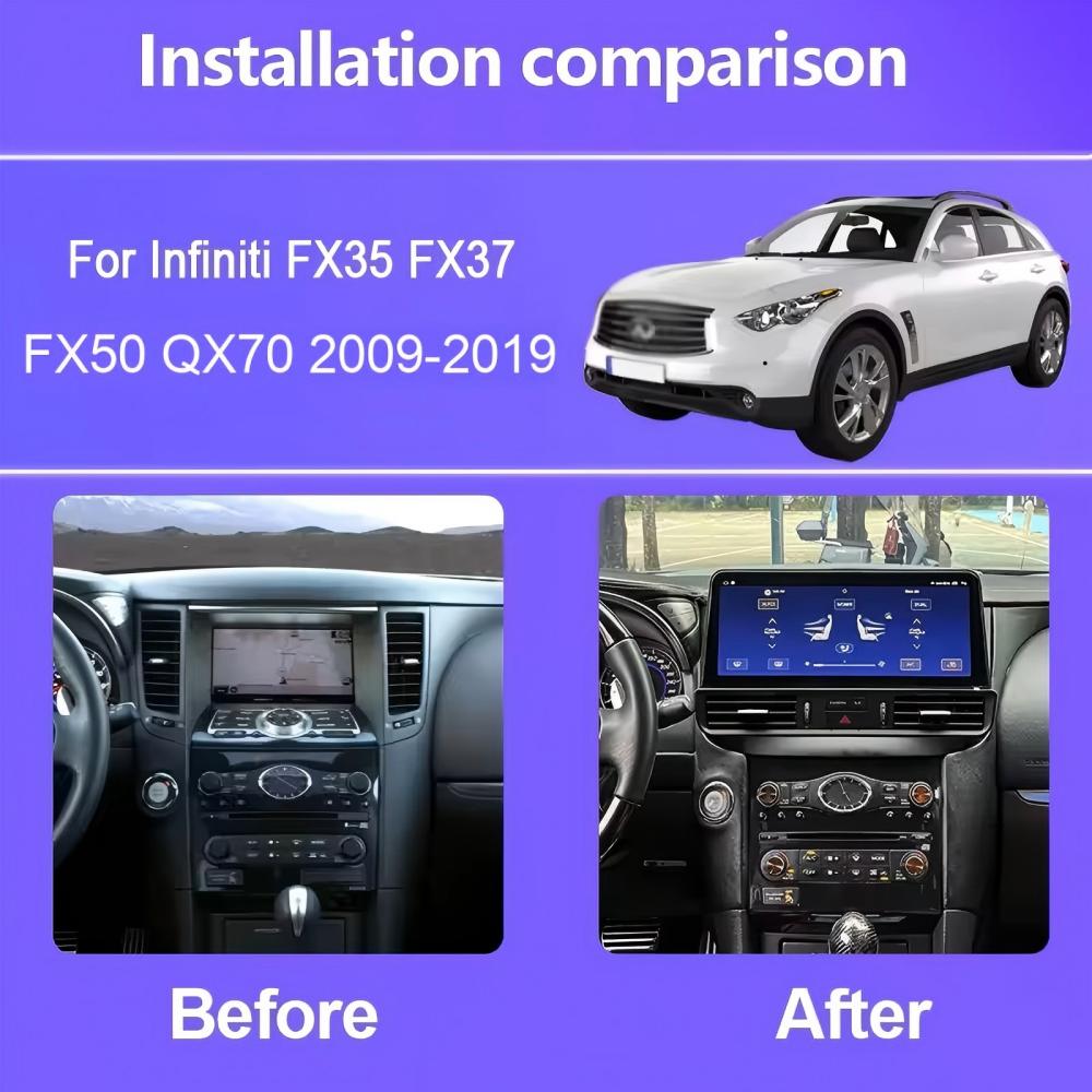 12.3'' For Infiniti FX35 FX37 FX50 QX70 2009-2019 Android Screen Infotainment Navigation System Car Multimedia Touch Screen Head Unit Car Radio GPS