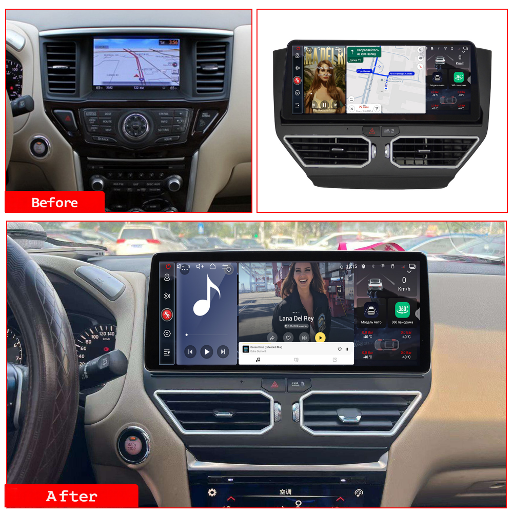 12.3'' For Nissan Pathfinder 2012-2020 Android Screen Infotainment Navigation System Car Multimedia Touch Screen Head Unit Car Radio GPS