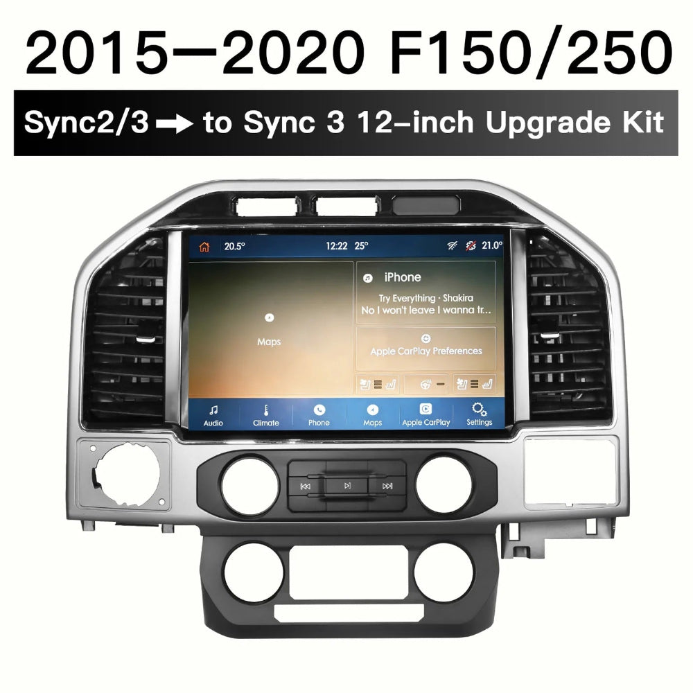 Ford F-150 250 2015–2020 Sync2 to Sync3 8″ to 12″ OEM-Style Lincoln Screen Upgrade Infotainment Navigation System Car Multimedia Touch Screen Head Unit Car Radio