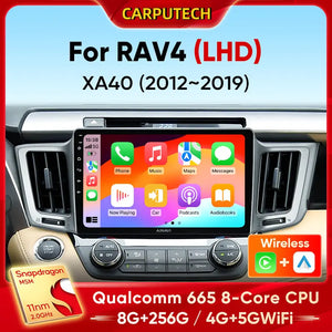 Carputech Car radio For Toyota RAV4 RAV 4 XA40 2012-2019 Carplay Android Auto Qualcomm Car Stereo Multimedia Player DSP 48EQ 2 Din Carputech