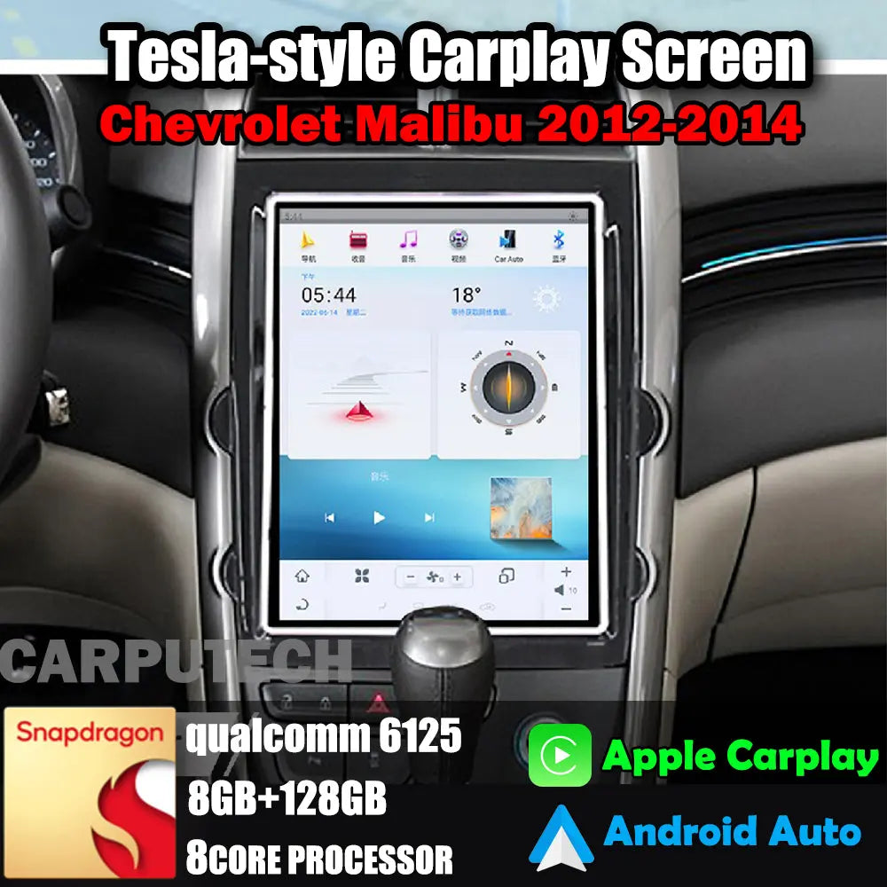 10.4" For Chevrolet Malibu 2012-2014 Car Radio Headunit Stereo Carplay Upgrade Tesla Style Screen Android Auto GPS Navigation Multimedia Player Carputech