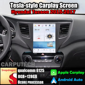 10.4" For Hyundai Tucson 2015-2017 Car Radio Headunit Stereo Carplay Upgrade Tesla Style Screen Android Auto GPS Navigation Multimedia Player Carputech