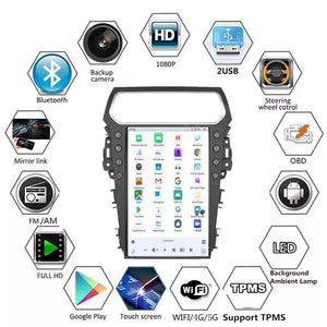 14.4" Qualcomm For Ford Explorer 2011-2019 Car Radio Stereo Carplay Upgrade Tesla Style Screen Android Auto GPS Navigation Multimedia Player Carputech