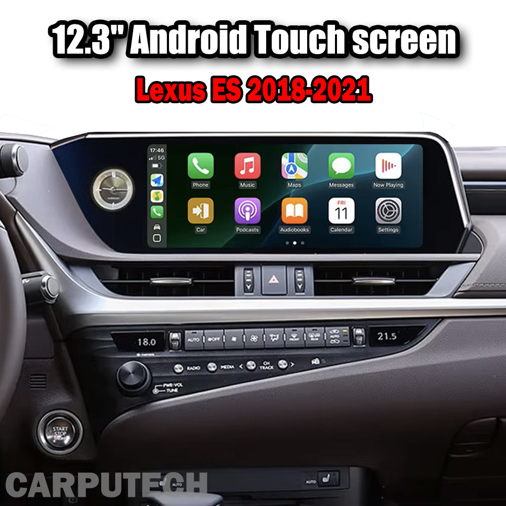 12.3'' For Lexus ES 2018-2021 Android Screen Infotainment Navigation System Car Multimedia Touch Screen Head Unit Car Radio GPS Dual System