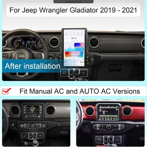 13.6" Qualcomm For Jeep Gladiator 2018-2021 Car Radio Stereo Carplay Upgrade Tesla Style Screen Android Auto GPS Navigation Multimedia Player Carputech