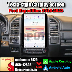 14.4" Qualcomm For Ford Expedition 2016-2022 Car Radio Stereo Carplay Upgrade Tesla Style Screen Android Auto GPS Navigation Multimedia Player Carputech