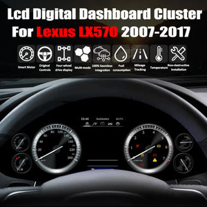 For Lexus LX570 2007-2017 12.3" LCD Digital Dashboard Cluster Car Panel Speedometer Virtual Cockpit Carputech