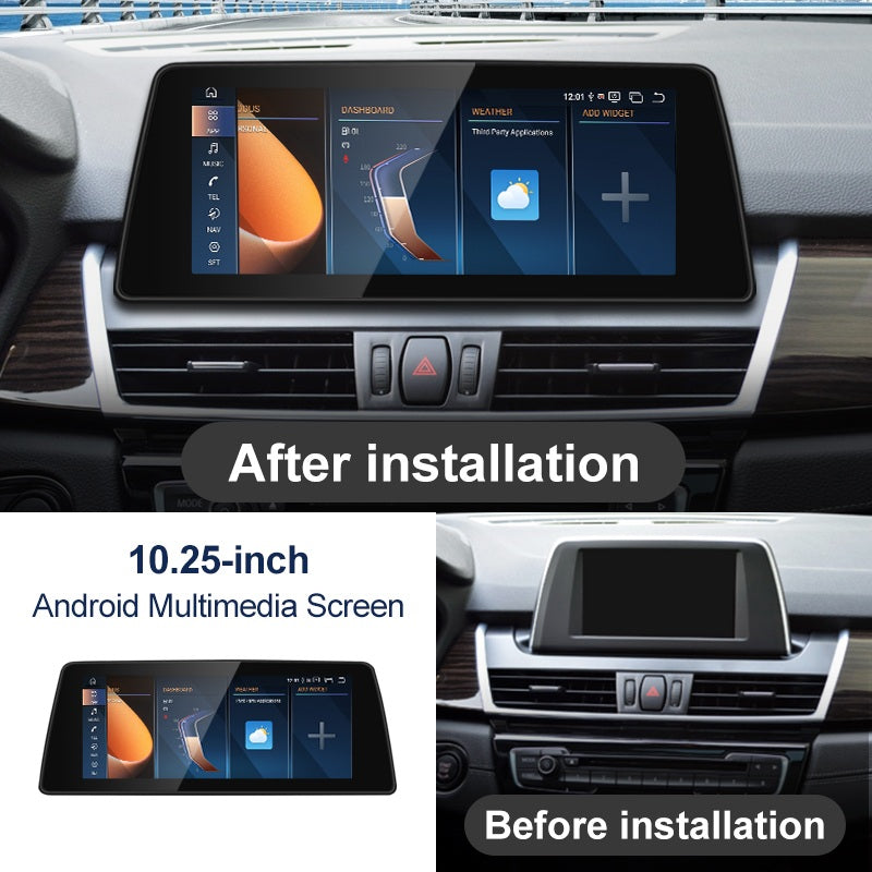 For BMW Série 2 F45 F46 NBT EVO ID6 ID8 Qualcomm Snapdragon Android 14 CarPlay sans fil AUTO Lecteurs multimédias voiture GPS Navi écran tactile HD 10,25 pouces