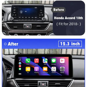 12.3" For Honda Accord 2018-2023 Car Radio Multimedia Player Wireless CarPlay Android Auto Upgrade Android Touch Screen Carputech