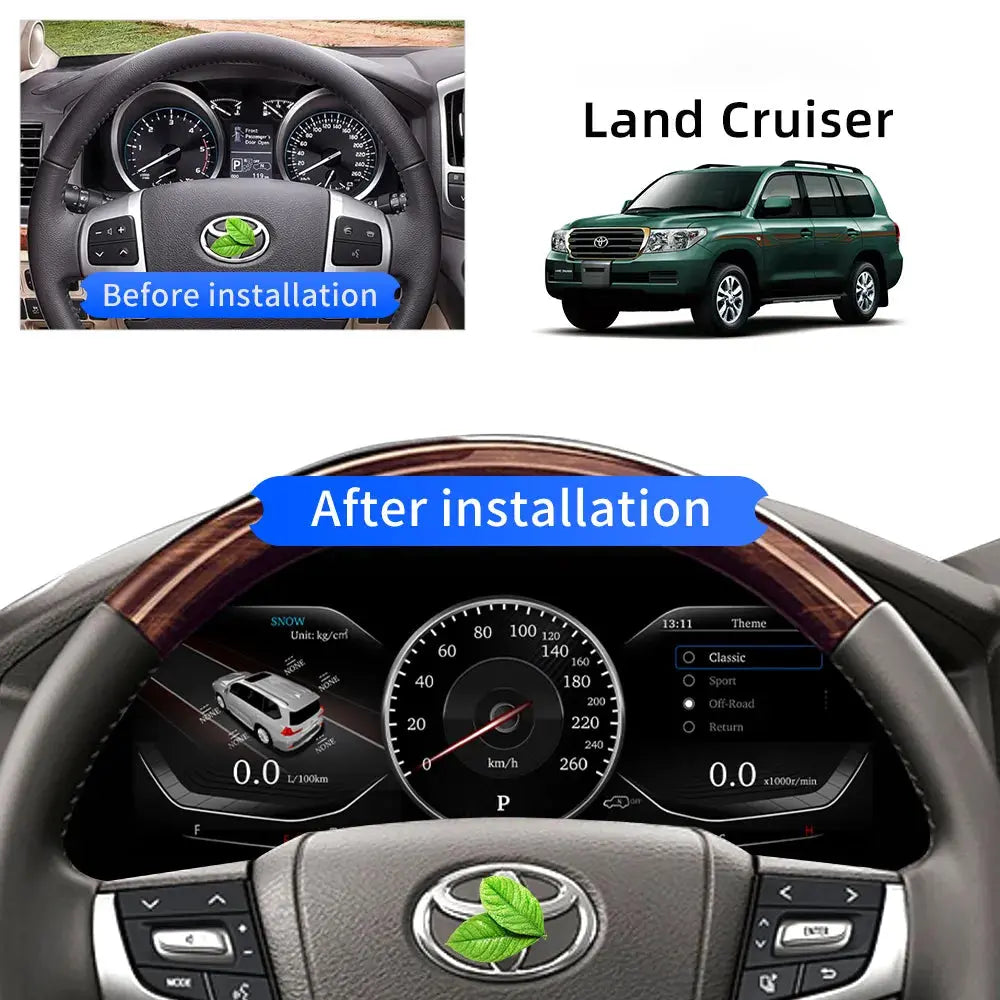 For Toyota Land Cruiser 2008-2022 12.3" LCD Digital Dashboard Cluster Car Panel Speedometer Virtual Cockpit - Carputech