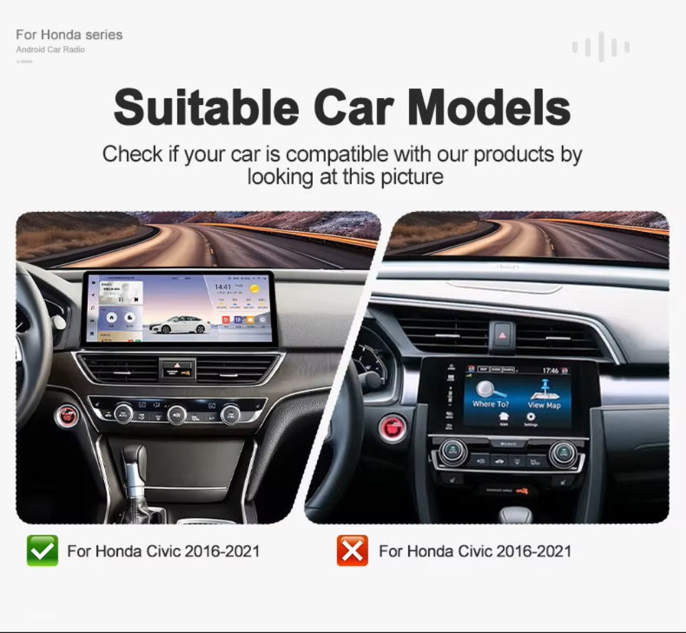 10.33'' For HONDA CIVIC 2016-2021 Dual System Android Screen Infotainment Navigation System Car Multimedia Touch Screen Head Unit Car Radio GPS