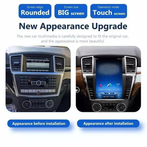 12.1" Qualcomm For Mercedes Benz ML GL W166 X166 2012-2015 Car Radio Stereo Carplay Upgrade Tesla Style Screen Android Auto GPS Navigation Multimedia Player Carputech