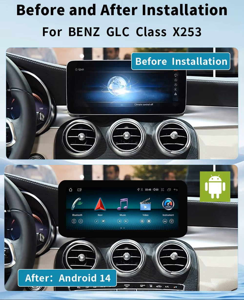 12.3 inch For Mercedes Benz GLC X253 Infotainment Navigation System Car Multimedia Touch Screen Head Unit Android Car Radio GPS