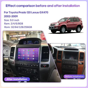 9 inch For Lexus GX470 Toyota Prado LC120 2002-2009 Car Radio Multimedia Player Wireless CarPlay Android Auto Upgrade Android Touch Screen Carputech