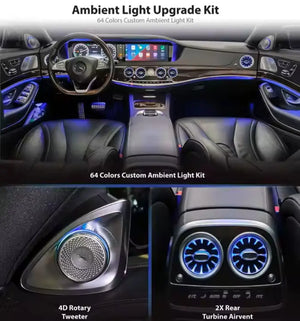 Full Set 64 Colors Ambient Lighting Kit for Mercedes Benz S-Class W222 2014-2020 Carputech