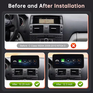 For Mercedes Benz C Class W204 2008-2010 NTG4.0/4.5 Linux Car Radio Multimedia Touch Screen Head Unit Wireless Apple CarPlay Android Auto Carputech