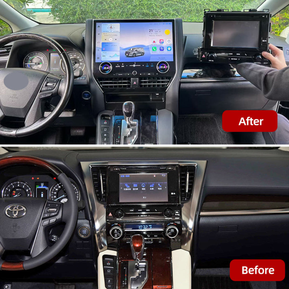 16.8'' For Toyota Alphard 30 2015-2023 Infotainment Navigation System Car Multimedia Touch Screen Head Unit Android14 Car Radio GPS